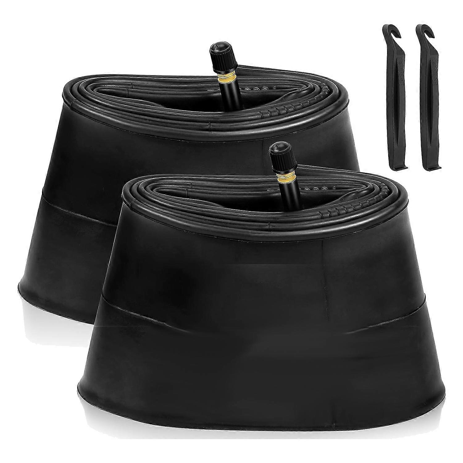 Set Aus 2 Fahrradschläuchen 26x4.0 Für Fatbikes Mit 32 Mm Vorderventil, Inklusive 2 Reifenhebern, Für Rennräder, Mountainbikes Und E-bikes.