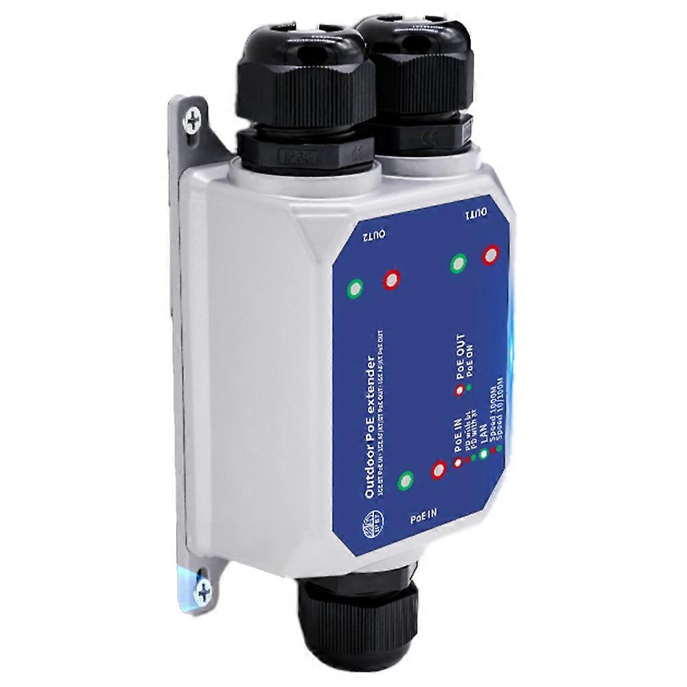 Wasserdichter 3-port-gigabit-poe-repeater (ip67) Für Den Außenbereich, 1 Bis 2 Ports, 1000 M Reichweite, Ieee 802.3af/at/bt, Plug & Play, 48 V, 120 W