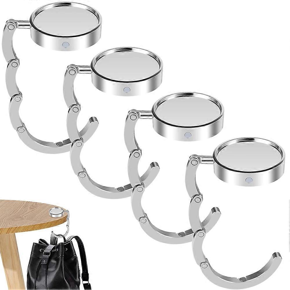 Set Mit 4 Tragbaren, Faltbaren Taschenhaken, Praktische Tischhaken Aus Aluminiumlegierung Für Handtaschen Und Schlüssel, Multifunktionaler Schlüsselhalter
