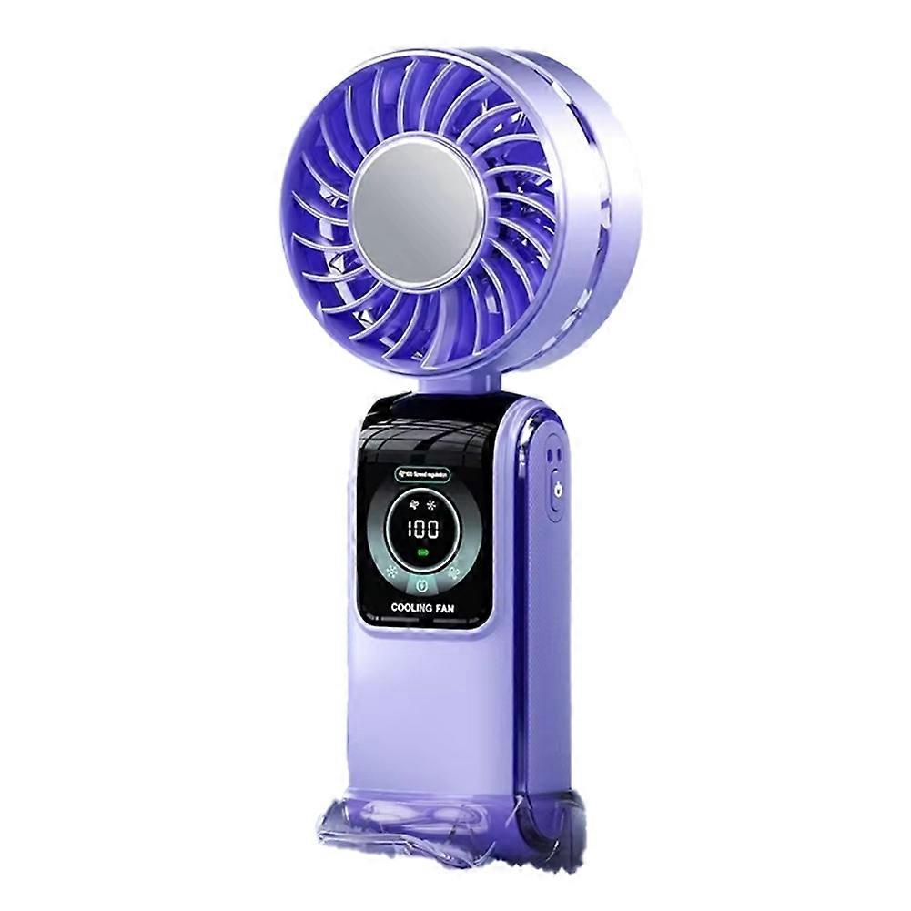 Hochwertiger Tragbarer Ventilator Mit Digitalanzeige, Schnell Kühlenden Kühlakkus Und Faltbarem Design – Ideal Für Reisen Und Outdoor-aktivitäten.
