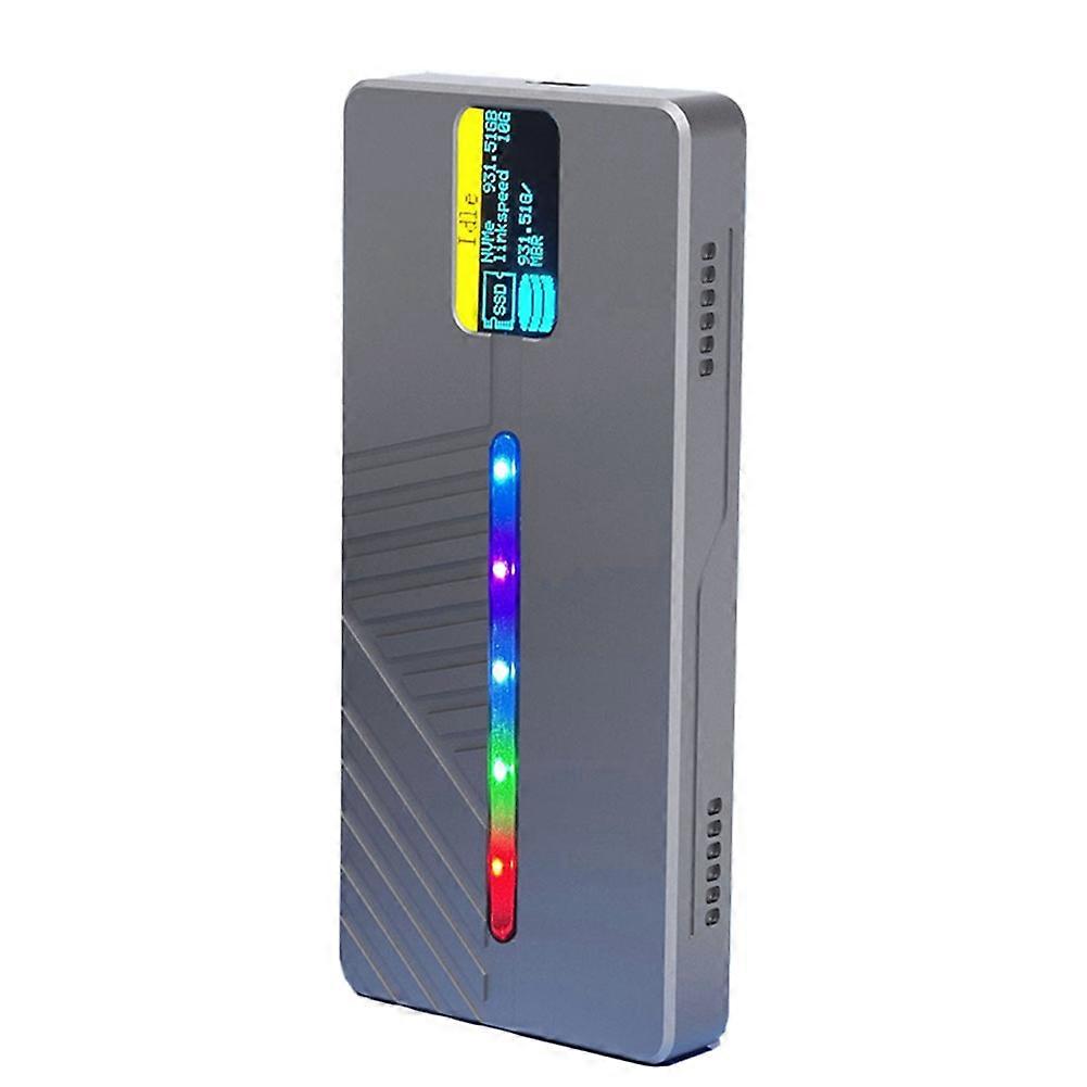 M.2 Nvme Ngff Rgb 10 Gbit/s Ssd-gehäuse Mit Display, Stecker/buchse, Gehäuse Für Externe 4-tb-m.2-typ-c-festplatte.