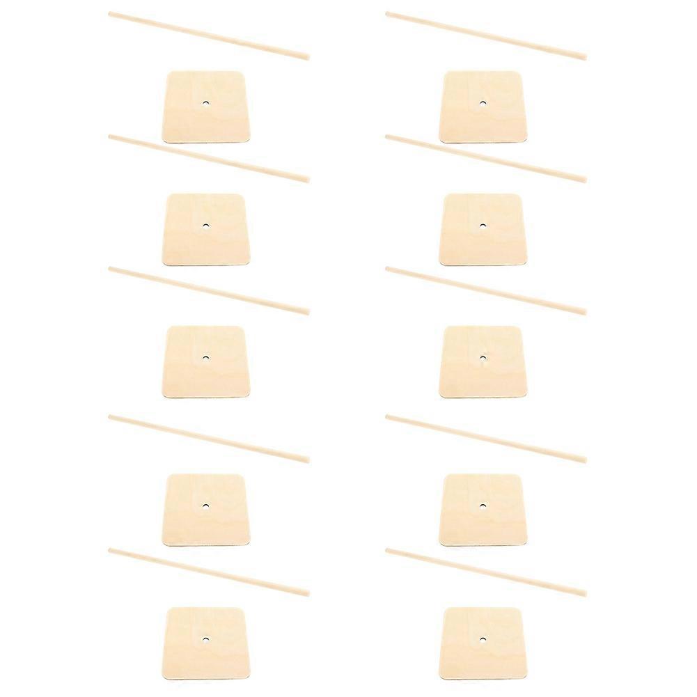Wandaufsteller Aus Holz, Quadratische Halterung Mit Einsteckbarem Stab, Ideal Zur Dekoration Eines Hochzeits- Oder Kindergeburtstagstisches.