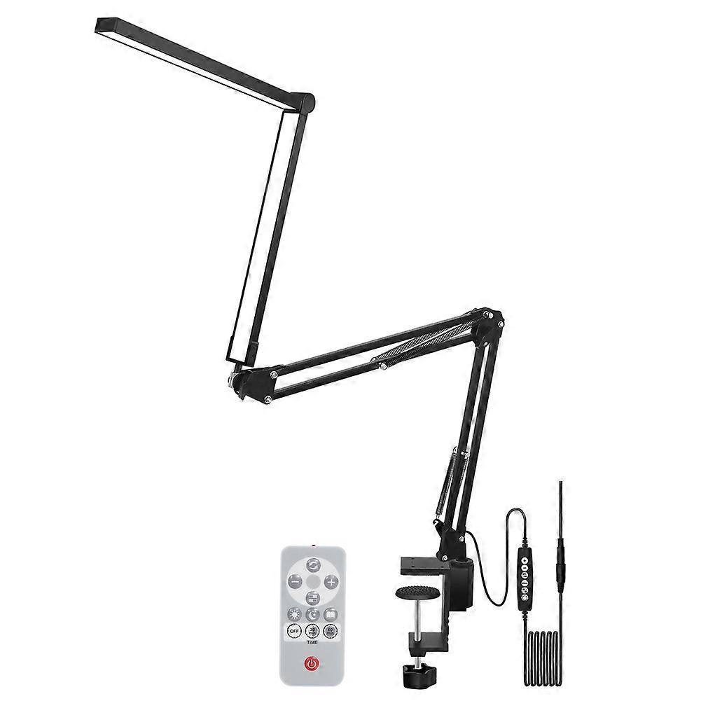 Doppelkopf-led-schreibtischlampe Mit Klemme Und Gelenkarm, Dimmbare Schreibtischlampe, Tischlampe Mit Amerikanischem Stecker Für Optimalen Sehkomfort.