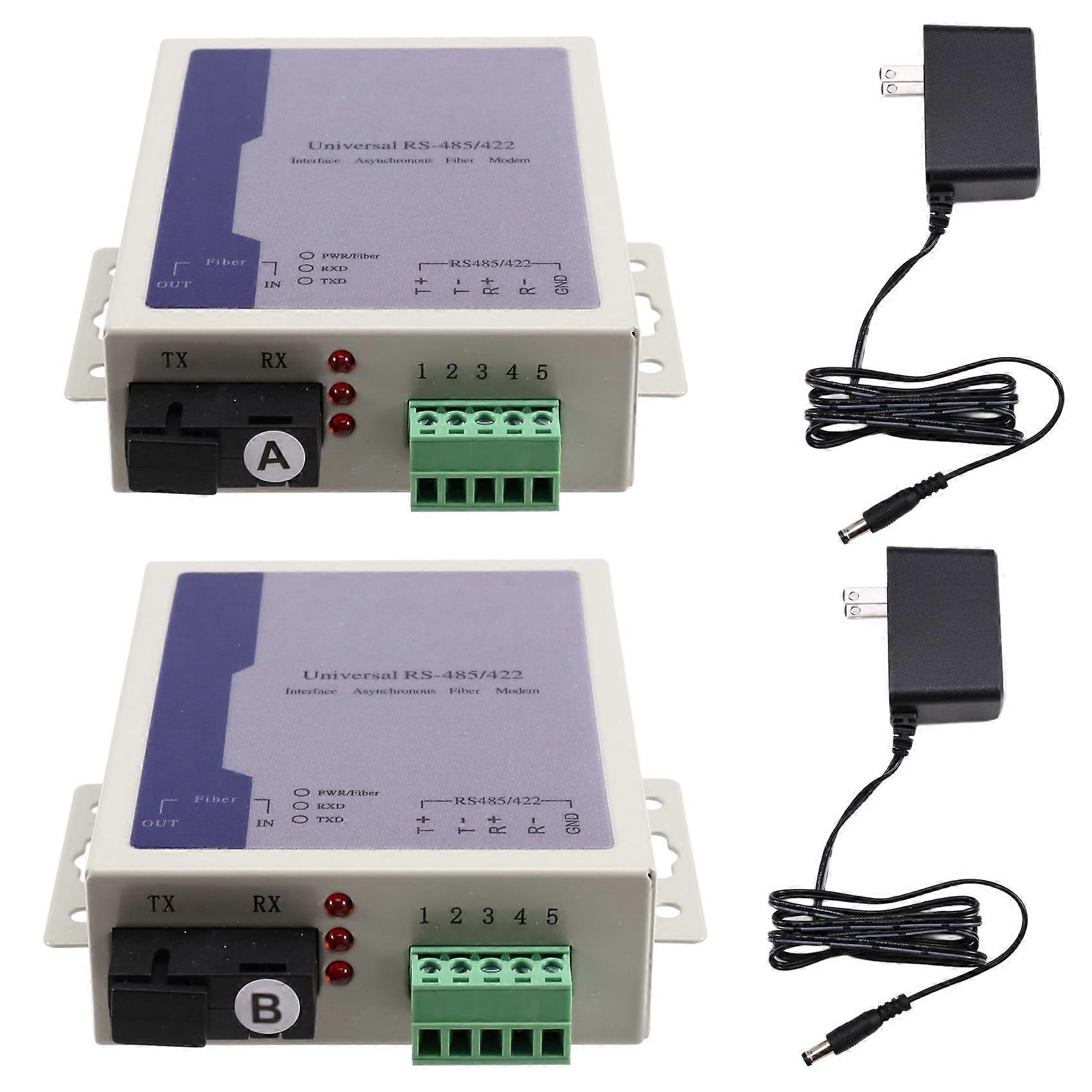 1 Paar Bidirektionale Optische Rs485-medienkonverter, Rs485-kommunikationsgeräte, Glasfaser-transceiver, Us-stecker
