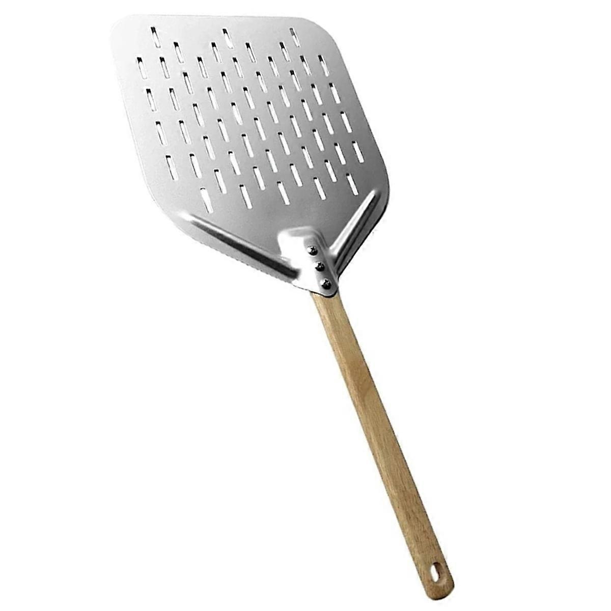 30 Cm Langer, Antihaftbeschichteter Pizzaschieber Aus Metall Mit Holzgriff Und Transferplatte Zur Zubereitung Von Hausgemachten Pizzen Und Kuchen.