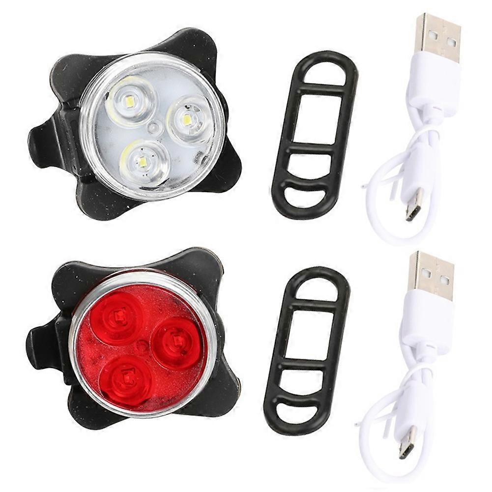 Usb-mountainbike-vorder- Und Rücklicht Mit Led-notbeleuchtung Und Fahrradzubehör