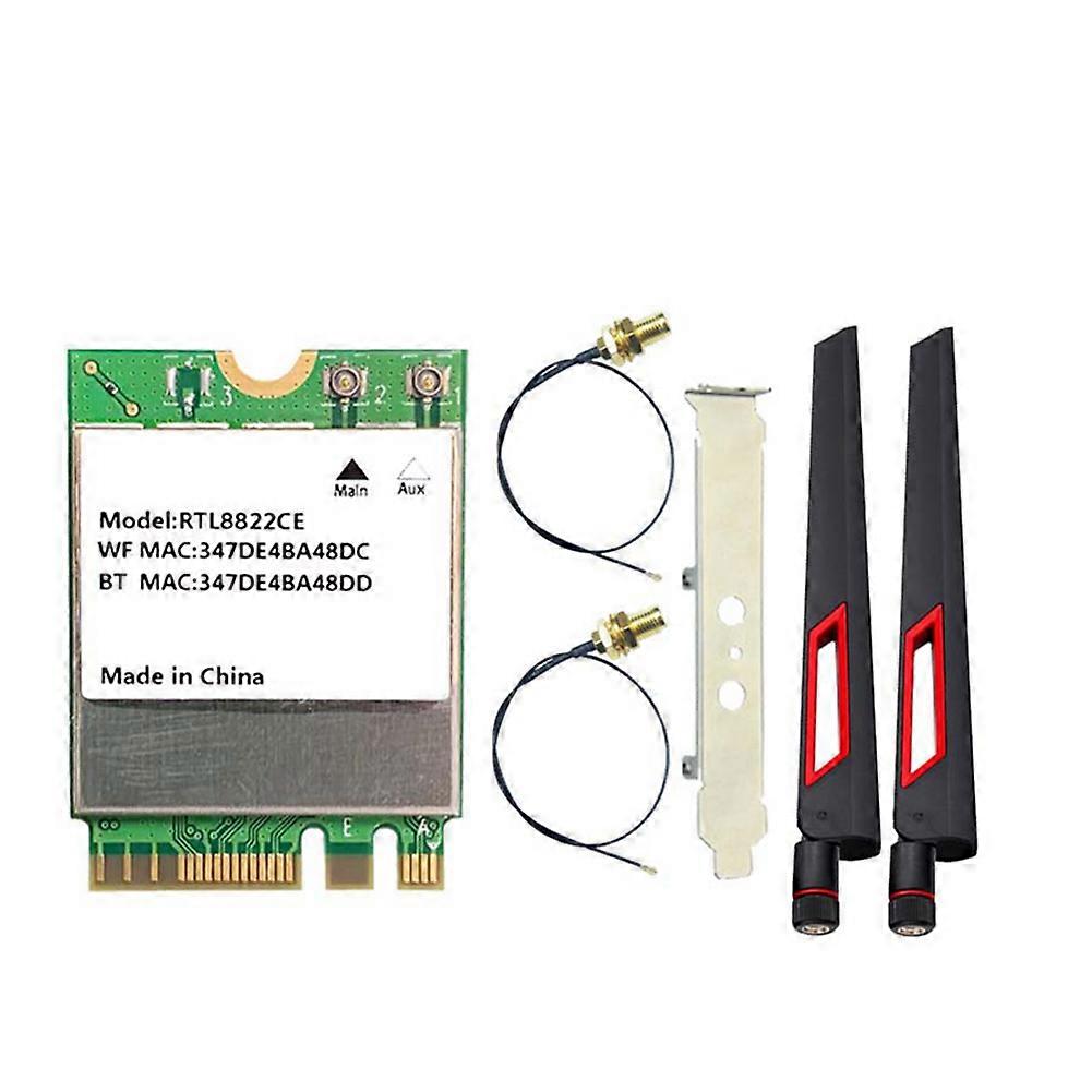 Rtl8822ce Dualband-wlan-karte (2,4 Ghz/5 Ghz) Mit 1200 Mbit/s, Bluetooth 5.1, M.2-schnittstelle Und 10-dbi-antennen Für Windows 10/11