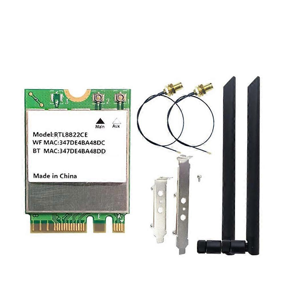 Rtl8822ce Dualband-wlan-karte (2,4 Ghz/5 Ghz) Mit 1200 Mbit/s, M.2-schnittstelle, Bluetooth 5.1 Und 8-dbi-antennen Für Windows 11/10