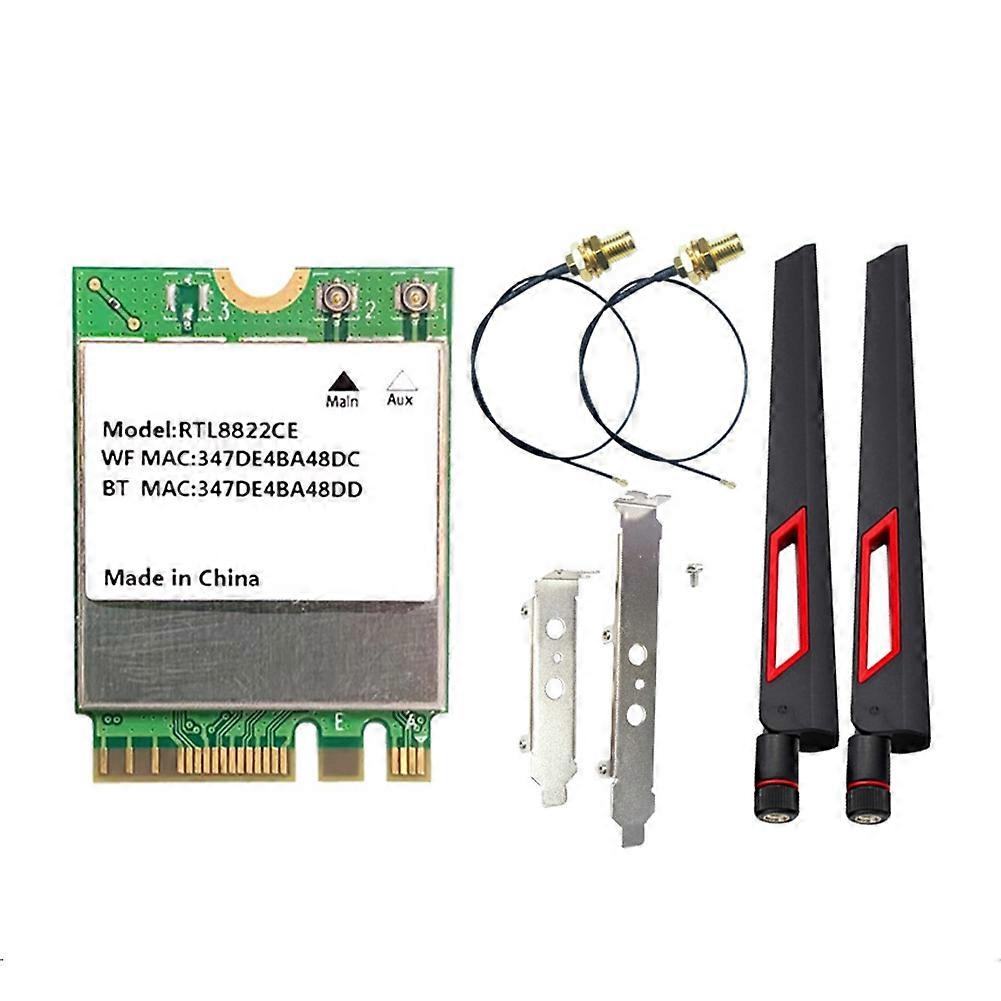 Rtl8822ce Dualband-wlan-karte (2,4 Ghz/5 Ghz) Mit 1200 Mbit/s, M.2-schnittstelle, Bluetooth 5.1 Und 10-dbi-antennen Für Windows 10/11
