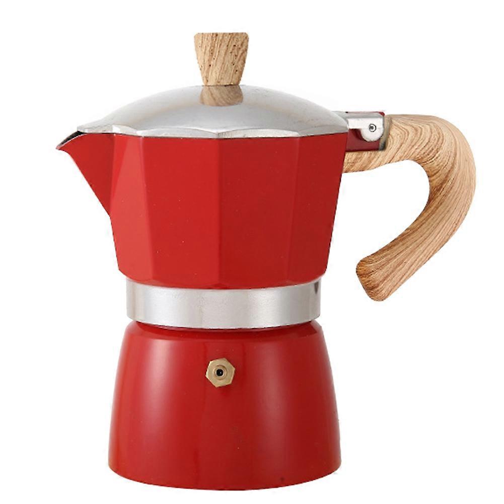 Tragbare Rote Türkische Kaffeemaschine Mit Holzgriff Im Europäischen Stil
