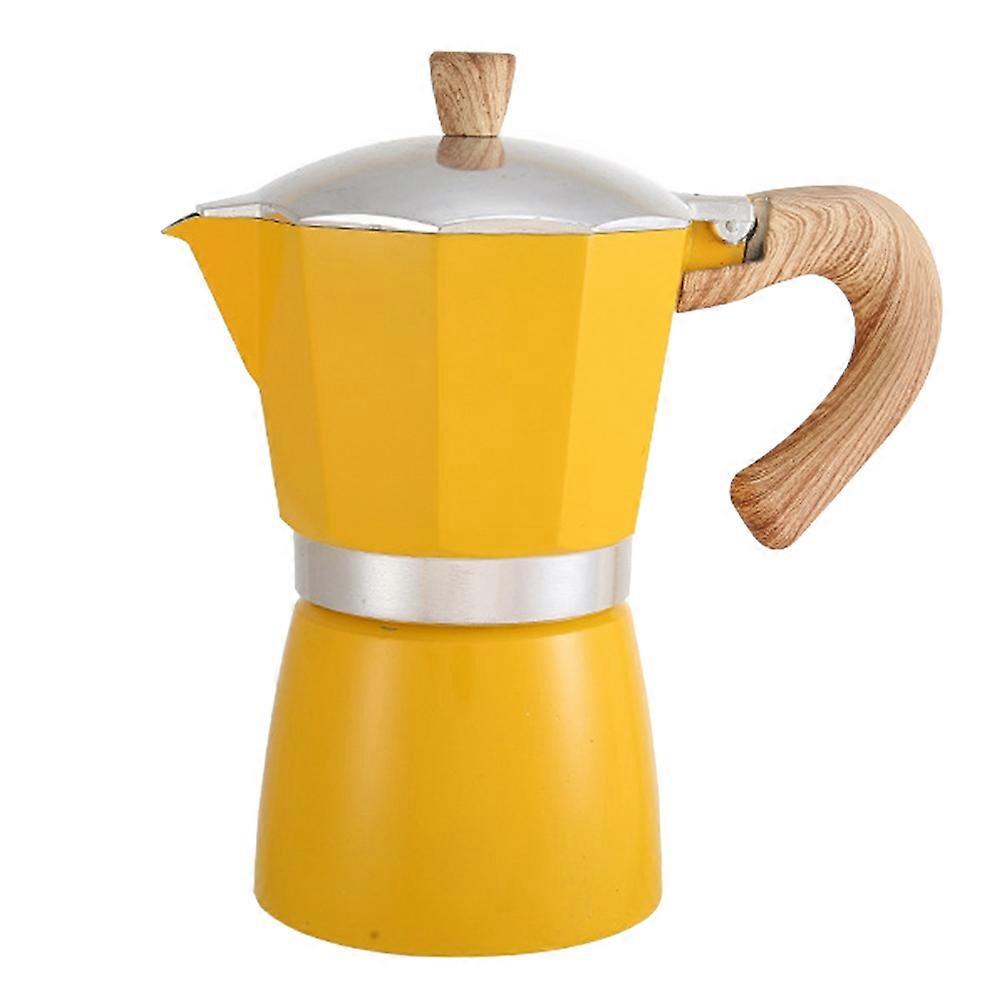 Tragbare Türkische Kaffeemaschine Mit Holzgriff Im Europäischen Stil, Zitronengelb
