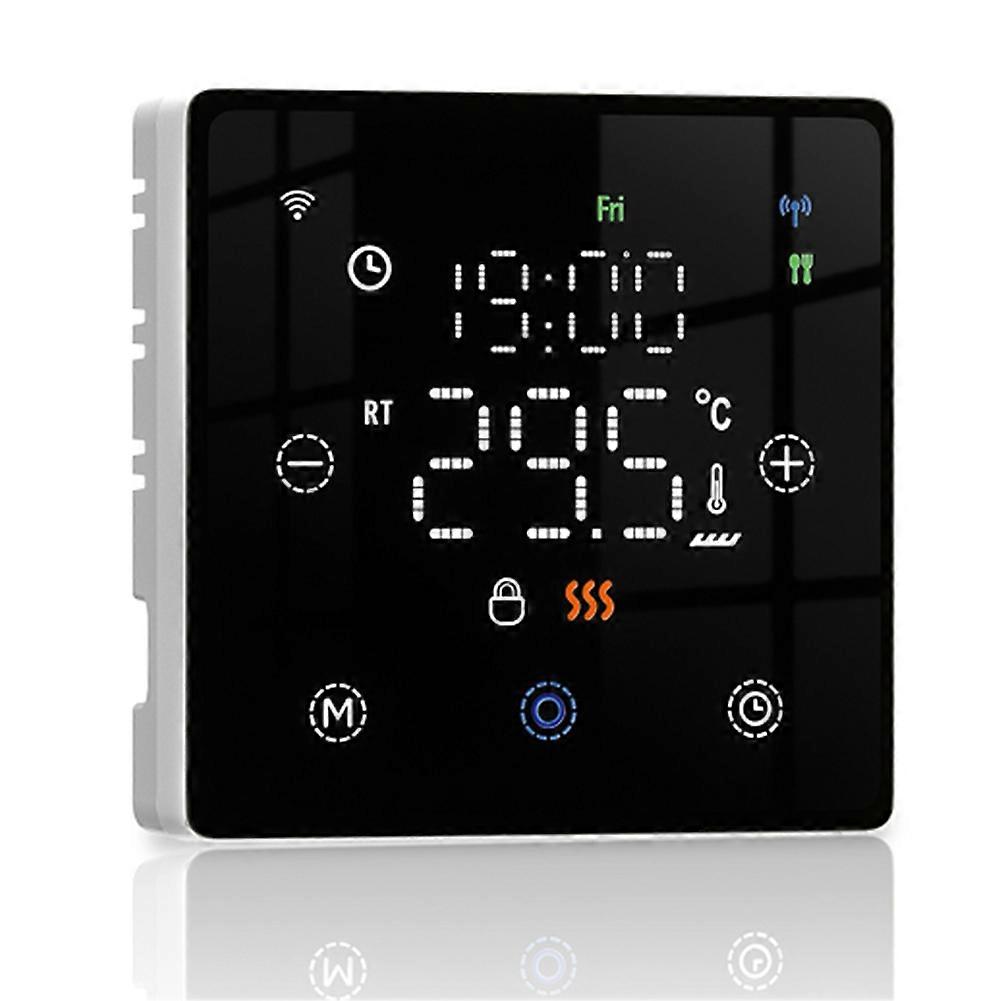 Tuya Wifi Smart Home Intelligente Fußbodenheizung Mit Intelligentem Schalter Und Temperaturregelung Für Wasser-/elektro-fußbodenheizungen Und Gasheizkessel, Schwarz