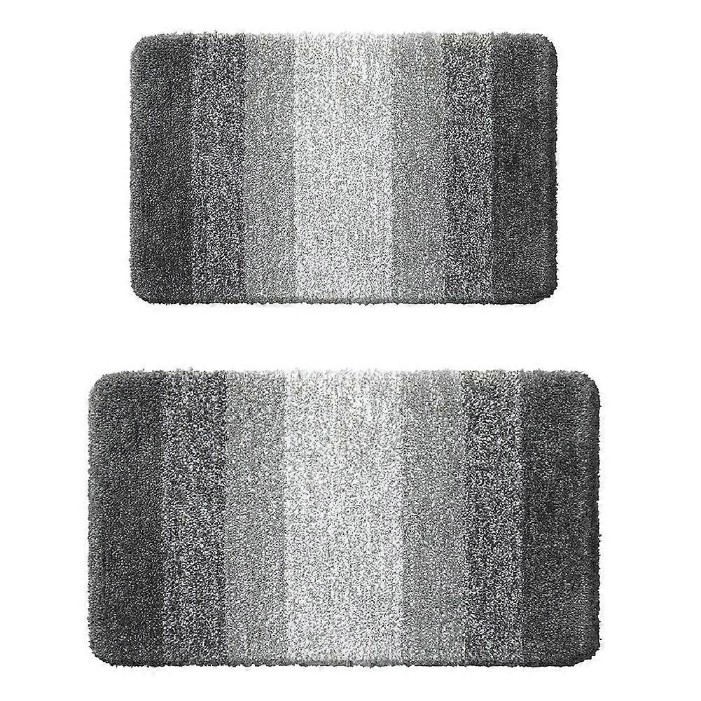 2-teiliges Badematten-set, Maße: 41 X 61 Cm + 51 X 76 Cm (schwarz)