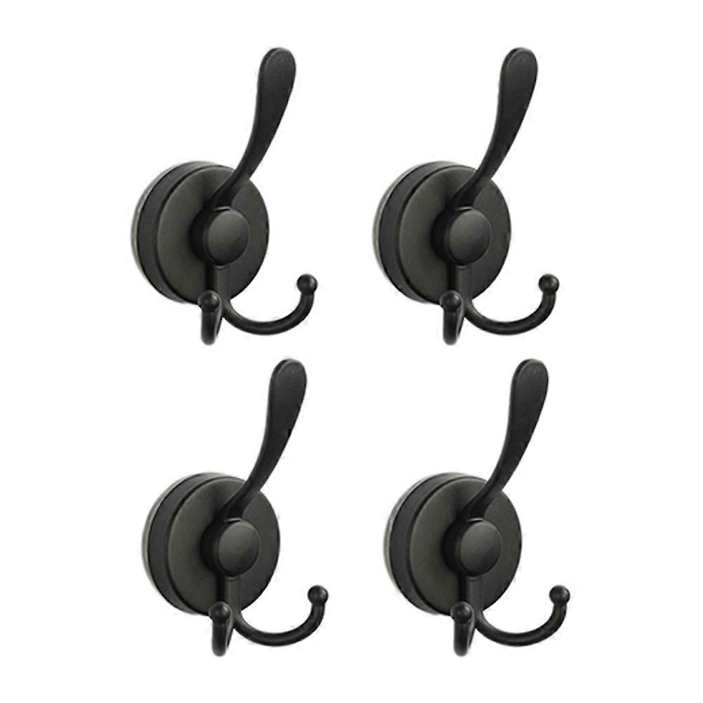 Set Mit 4 Doppelsaugnäpfen Aus Edelstahl, Kein Bohren Erforderlich, Leistungsstark Und Wiederverwendbar, Rostbeständig, Schwarz.