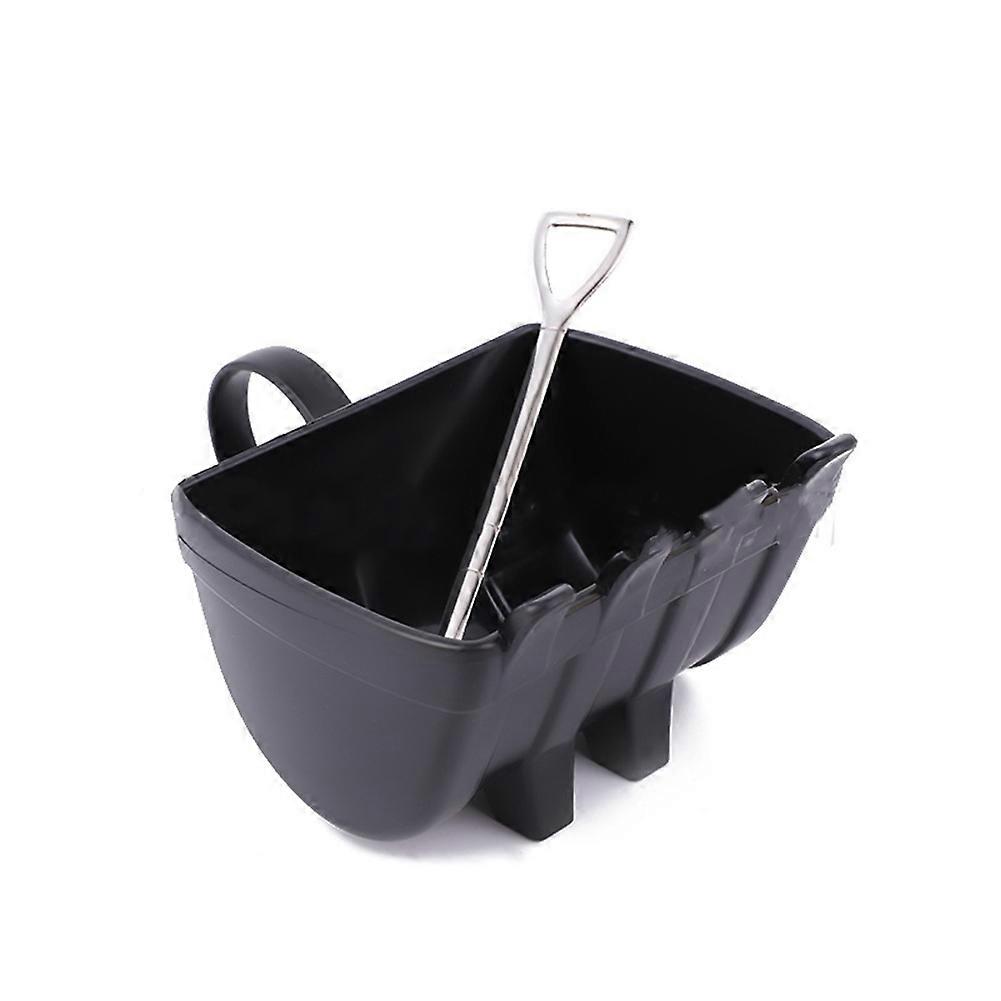 Kaffeebecher In Form Einer Baggerschaufel Mit Schaufel Und Löffel – Originelle Geschenkidee Für Tee Oder Kaffee Mit Milch – Schwarz