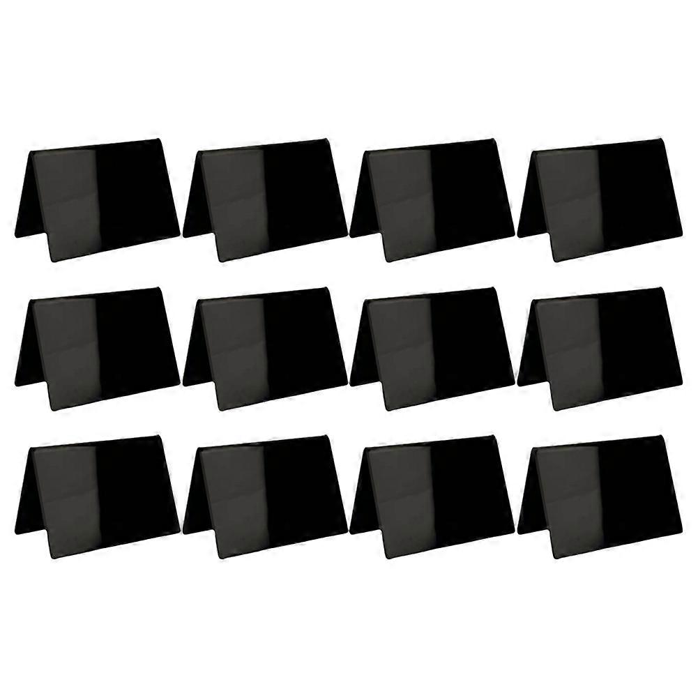 Mini-acryl-tafeln Für Lebensmitteletiketten, Kleine Glatte Schwarze Tischkarten Für Hochzeiten, 12er-set.