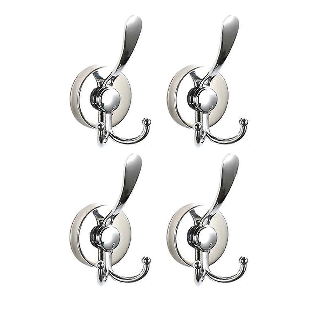 Set Mit 4 Doppelten Edelstahl-saugnäpfen, Kein Bohren Erforderlich, Leistungsstark Und Wiederverwendbar, Rostfrei, Silberfarben.