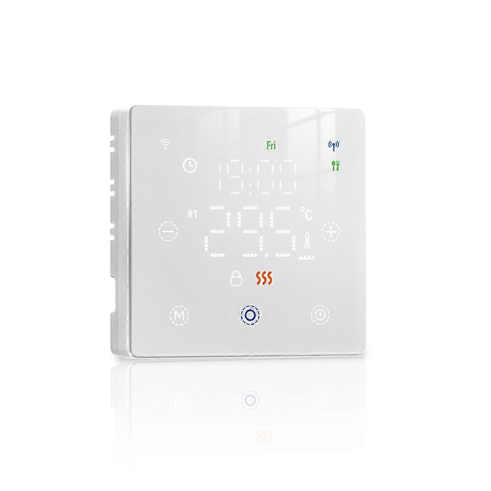 Tuya Wifi Smarte Fußbodenheizung Für Vernetzte Haushalte, Mit Intelligentem Schalter Und Temperaturregelung Für Wasser-/elektrische Fußbodenheizung Und Gasboiler (weiß).