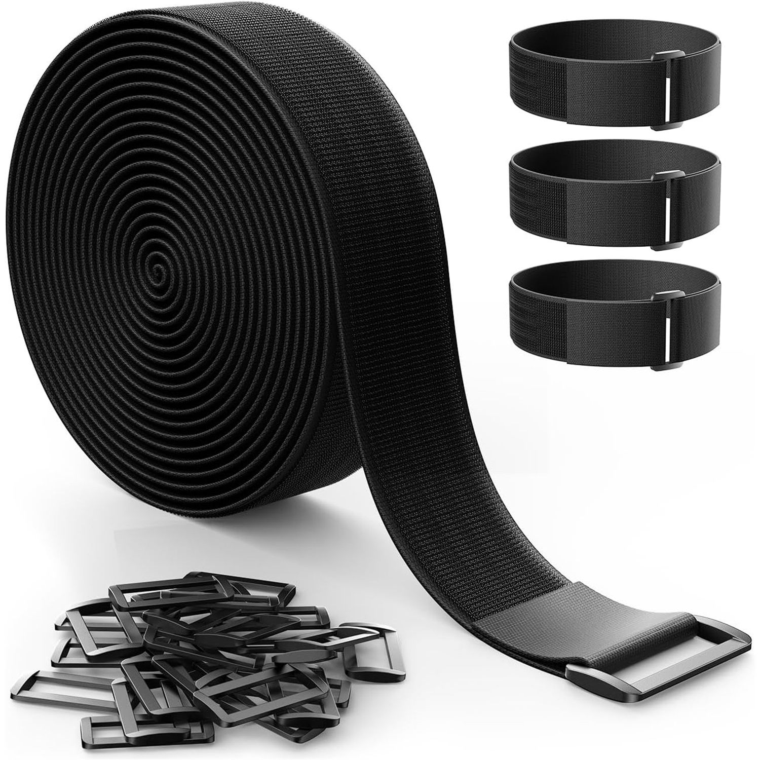 Klettband 3,8cm X 5m, Mit 25 Schnallen, Klett Kabelbinder