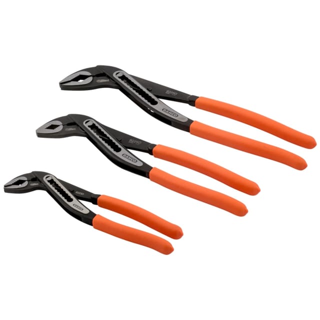 BAHCO box joint water pump pliers set 200 250 & 300 mm