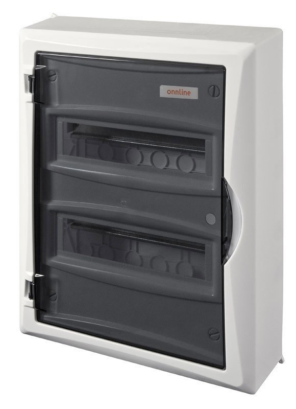 Online-aufputzverteiler 2x12 Module Ip40 N+pe-klemmen Rauchglas
