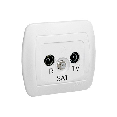 Rtv-sat-anschlussbuchse Aas/11 Kabel Weiß