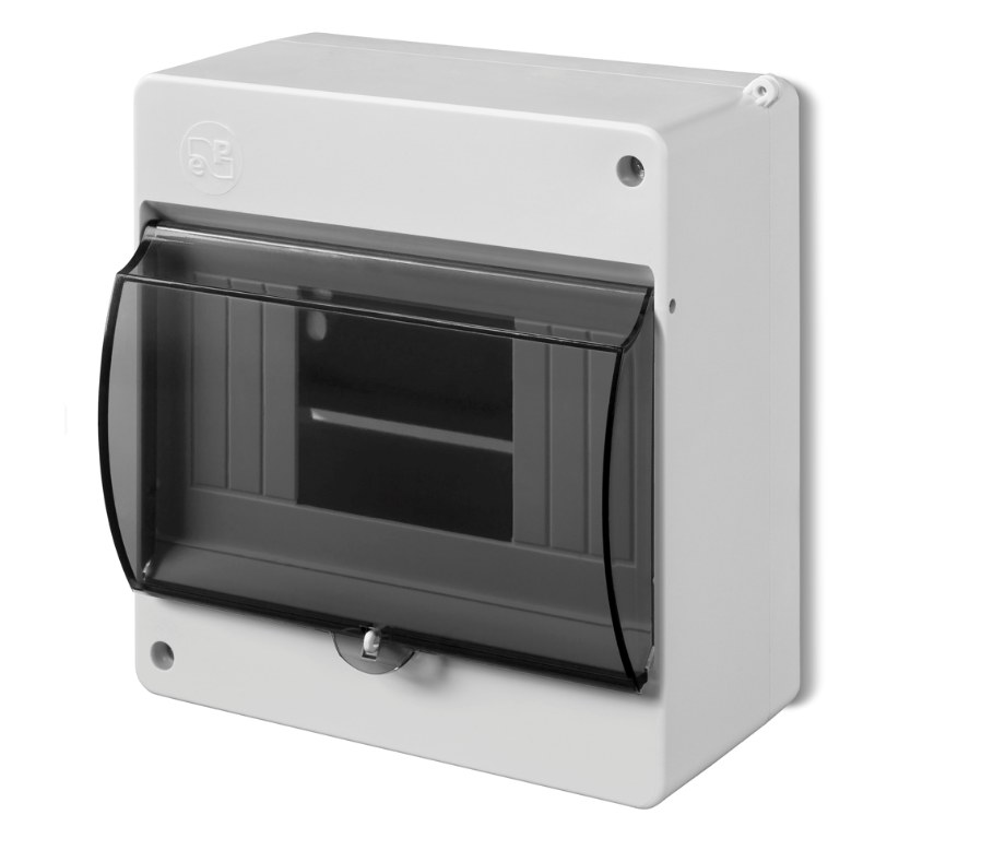 Aufputzgehäuse, 6-modul, Mit Glas, Ip30d