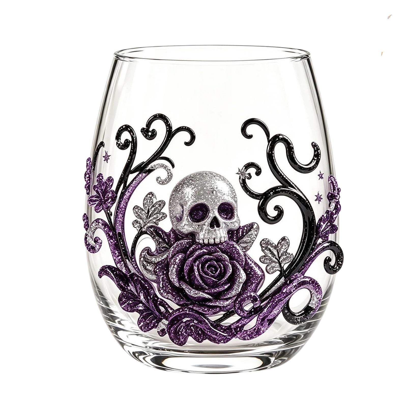 Mundgeblasenes Whiskyglas, Halloween-design