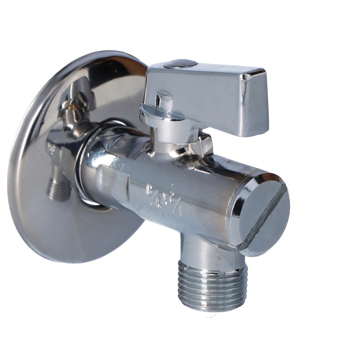 Eckkugelhahn 1/2" X 3/8" Mit Rosette Und Filter, Metallgriff