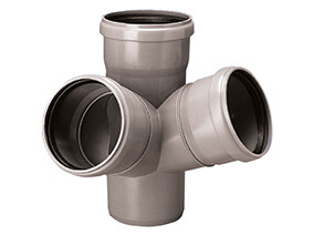 Pvc-ht-einfach-vierwege-rohr 110x110x110/67 Sanitär, Für Abwasser
