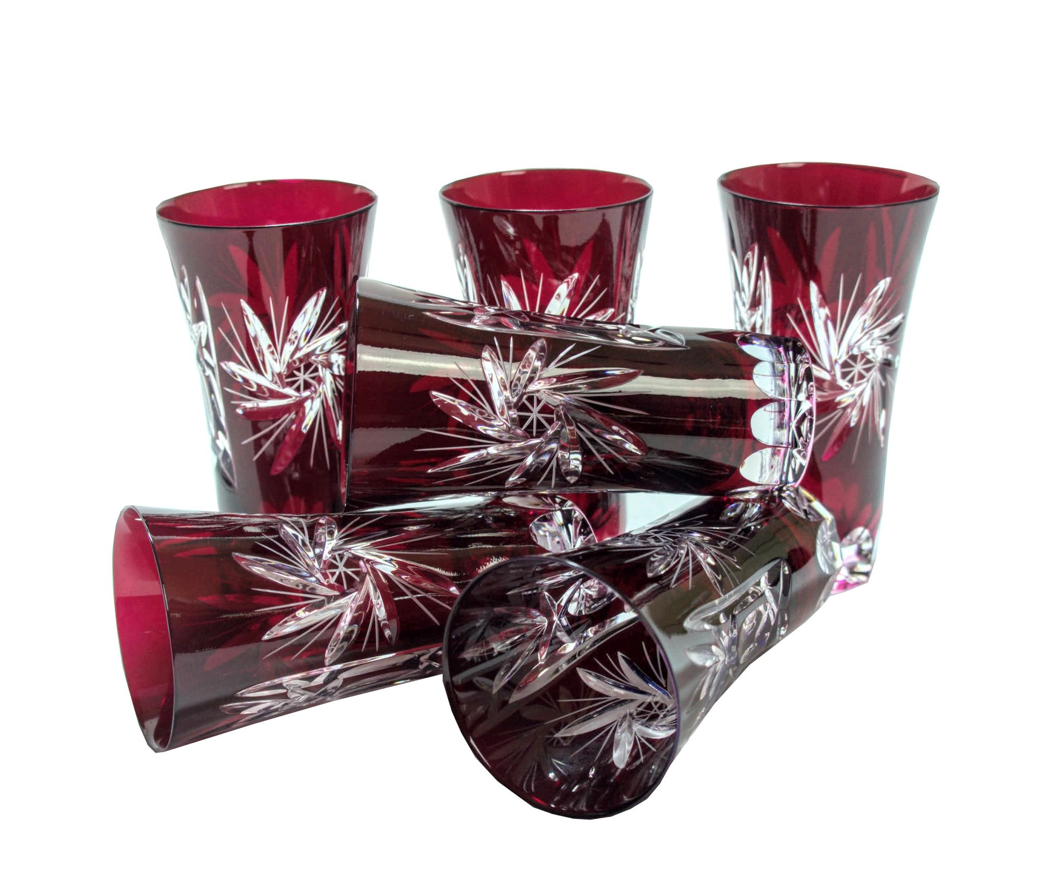 Rubinkristallgläser Uzo 75 Ml Olivenmühle