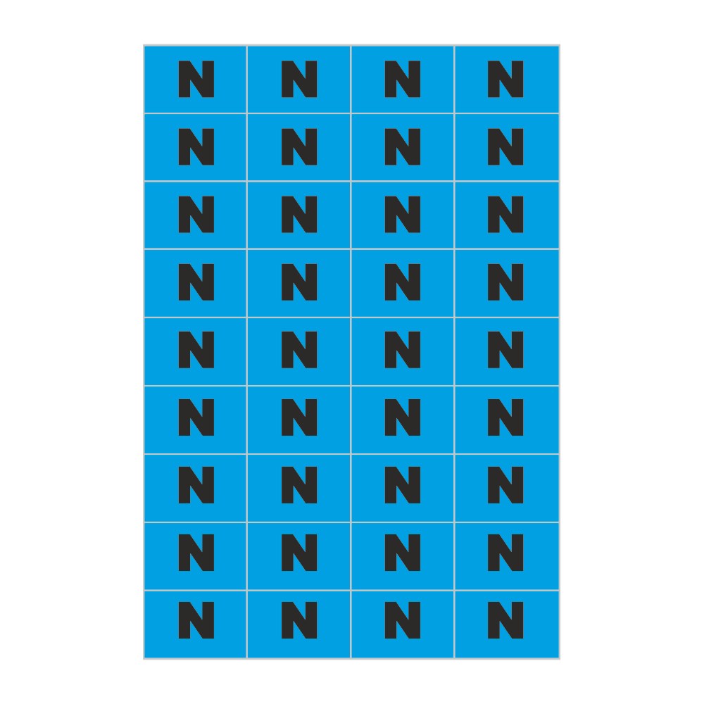 Selbstklebende Markierungstafel Für Neutralleiter „o“. Noz N Stück = Blatt