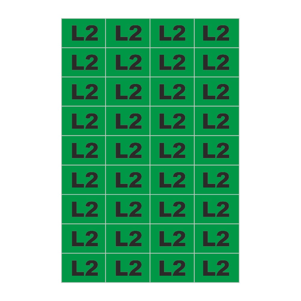 Selbstklebende Markierungstafel, Phase L2. Noz-stück = Blatt, Auf 1 Blatt