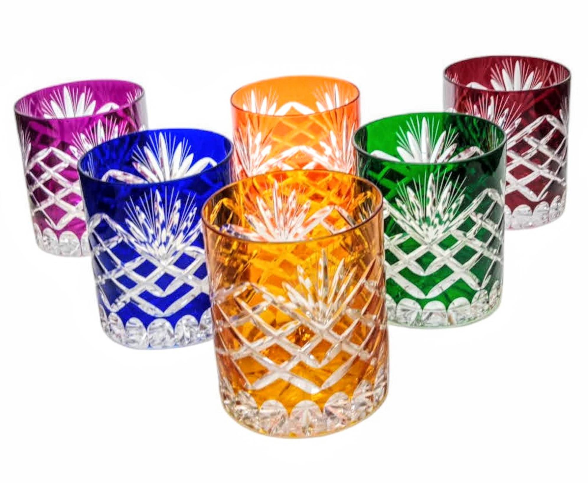 Marika Bunte Kristall-whiskygläser 280ml Ananas