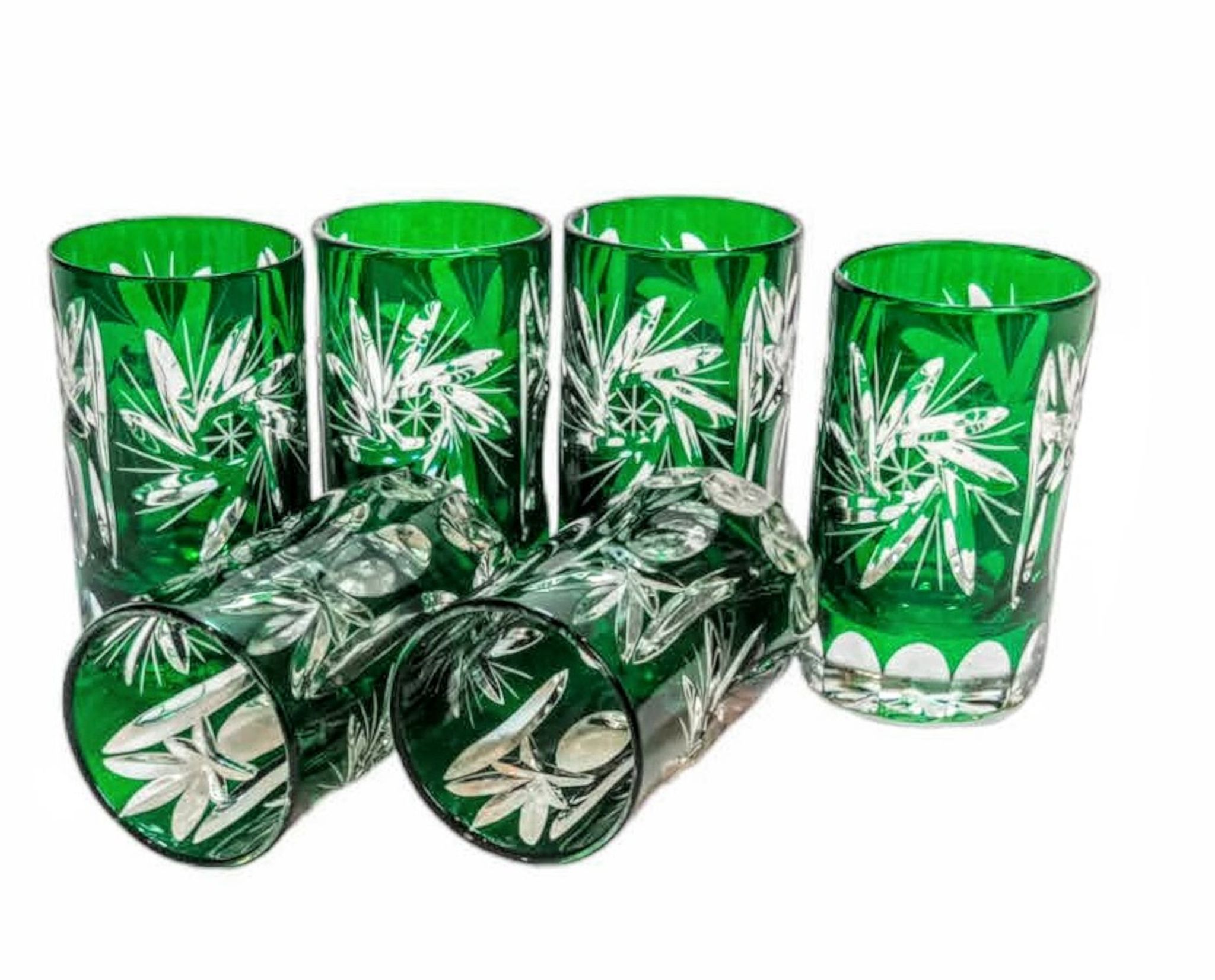 Smaragdgrüne Kristall-wodkagläser, 30 Ml Olivenmühle