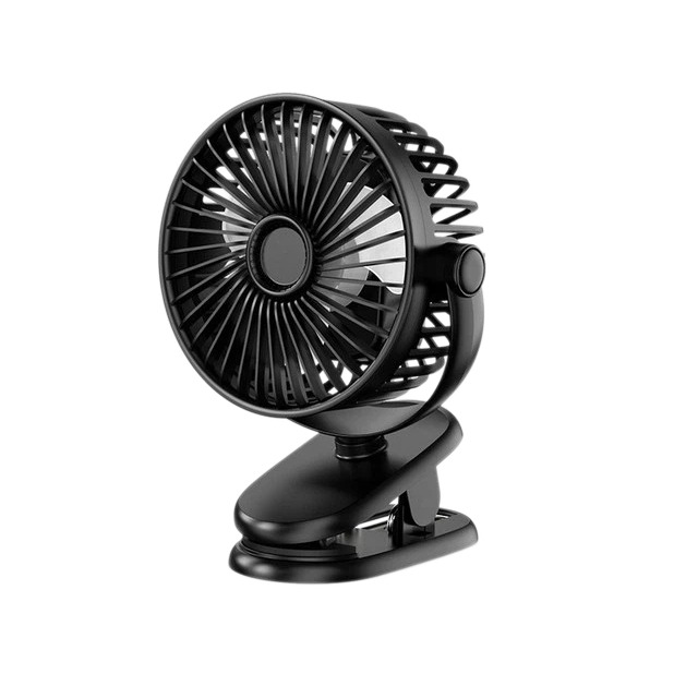 Schwarzer, Wiederaufladbarer, Geräuscharmer Clip-ventilator (5,5 Zoll) Mit 5000 Mah Kapazität Für Büro Oder Studentenwohnheim