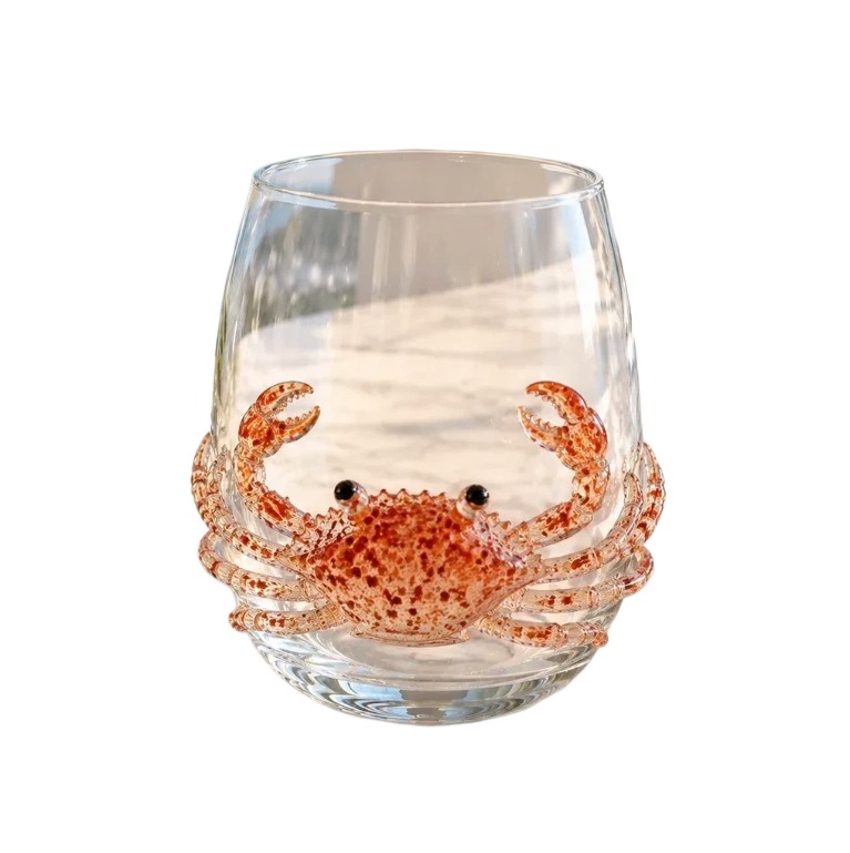 Mundgeblasenes Whiskyglas Mit 3d-krabbenmotiv