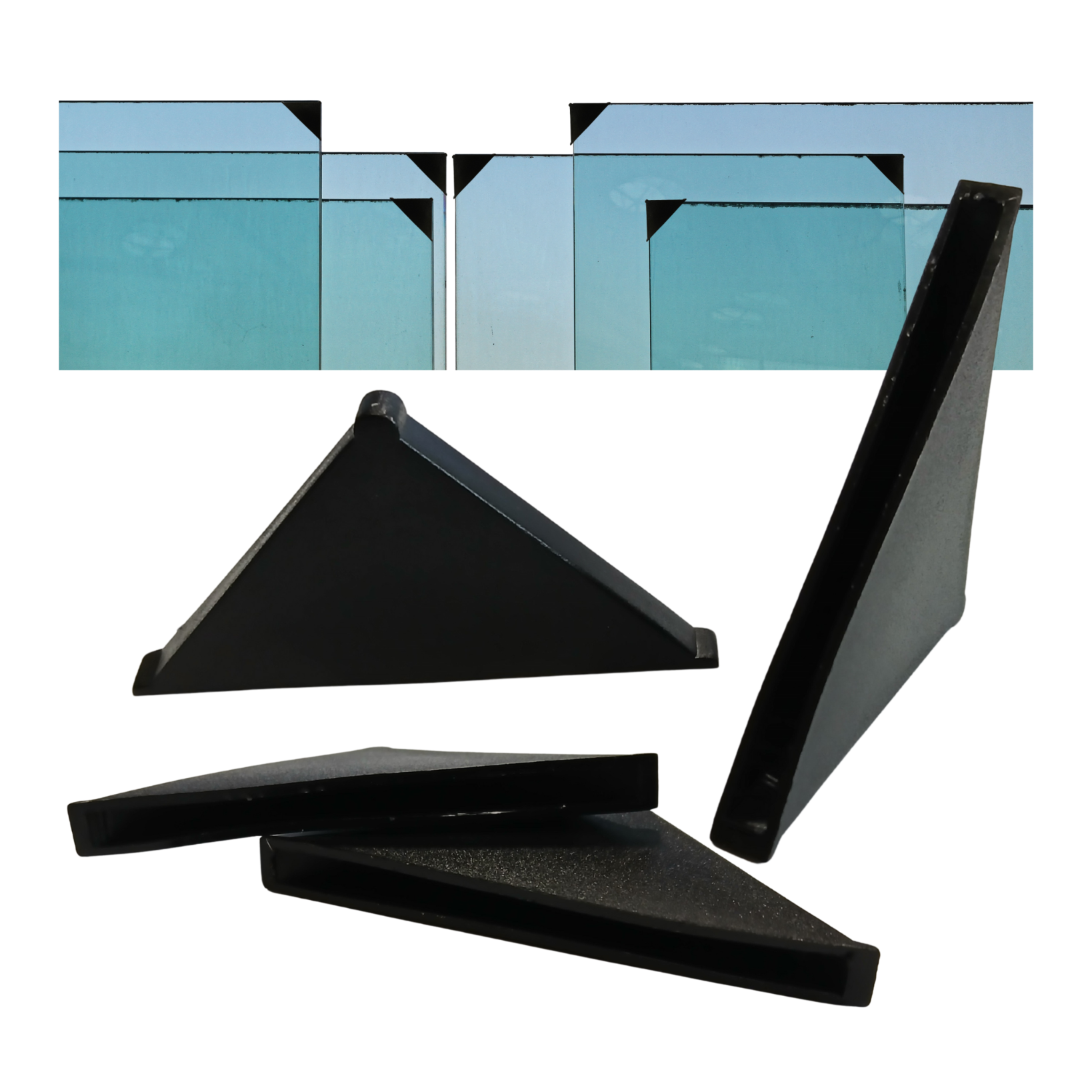 Eckenschutz Für Glas, 4 Mm, Schwarz, 4 Stück