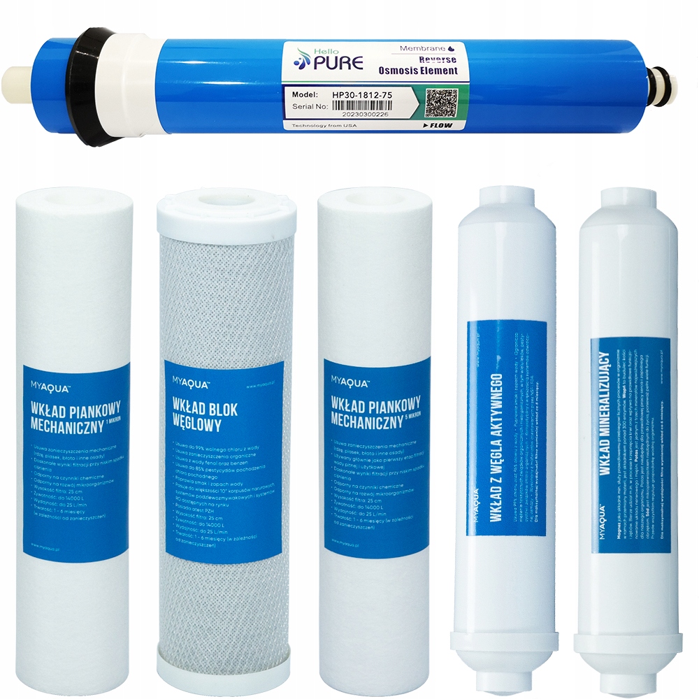 Komplettes Set Osmose-kartuschen Für Ro7- Und Ro6-membranfilter