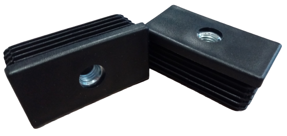 Stopfeneinsätze Mit Metallgewinde M10 40x20, 20 Stück, Schwarz
