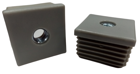 Stopfeneinsätze Mit Metallgewinde M8 30x30, 20 Stück, Grau