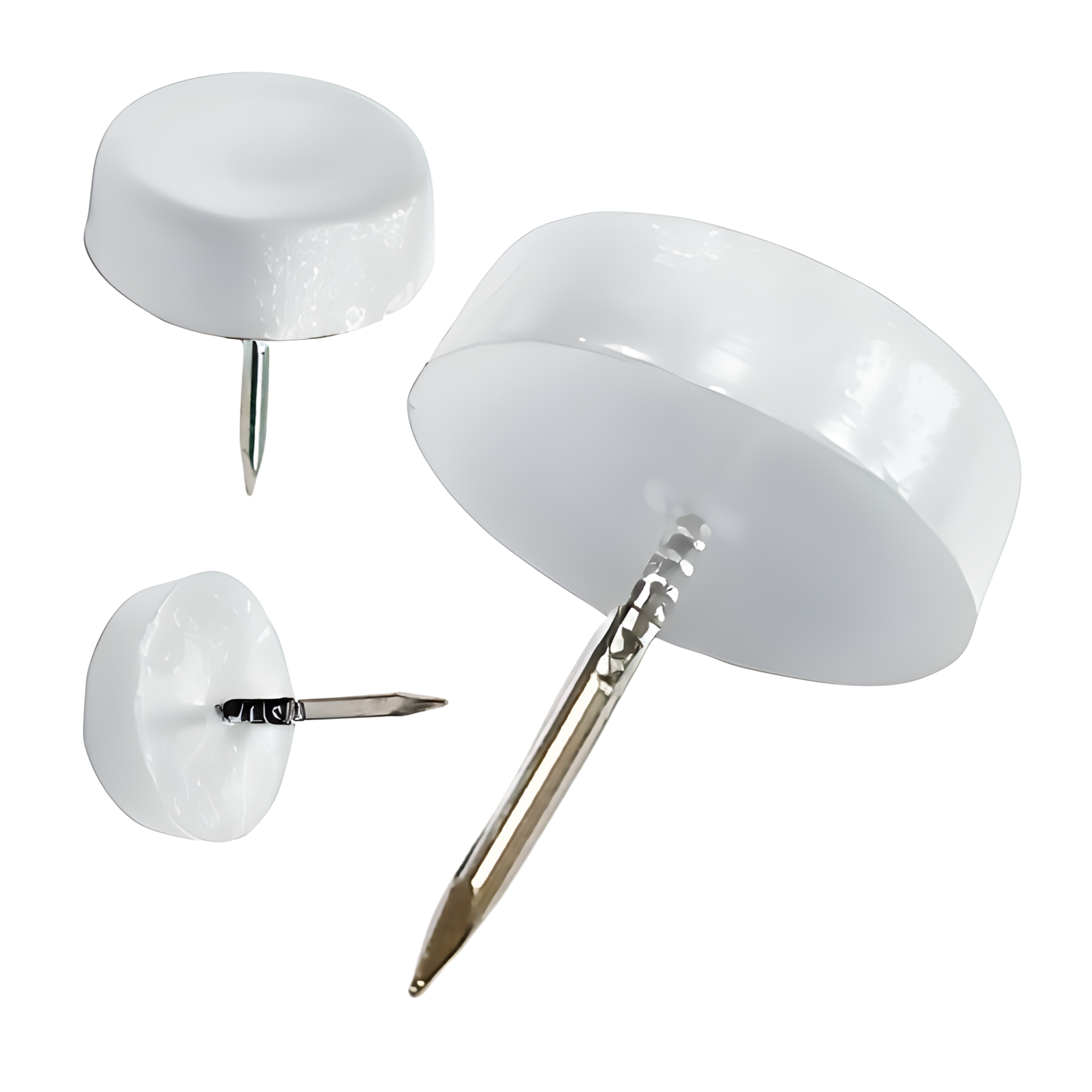 Einzelner Möbelgleiter, Durchmesser 15,7 Cm, Möbelfuß, Zum Einschlagen, Weiß, 10 Stück
