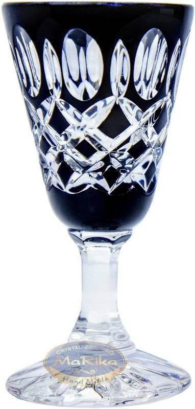 Schwarze Kristall-wodka-gläser 25 Ml Krata Oliwka