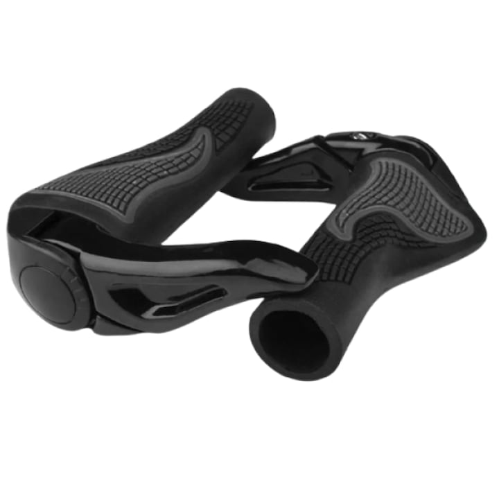 Set Mit 2 Fahrradlenkern, 140 Mm, 22 Mm, Stoßdämpfend, Aluminiumgummi, Schwarz