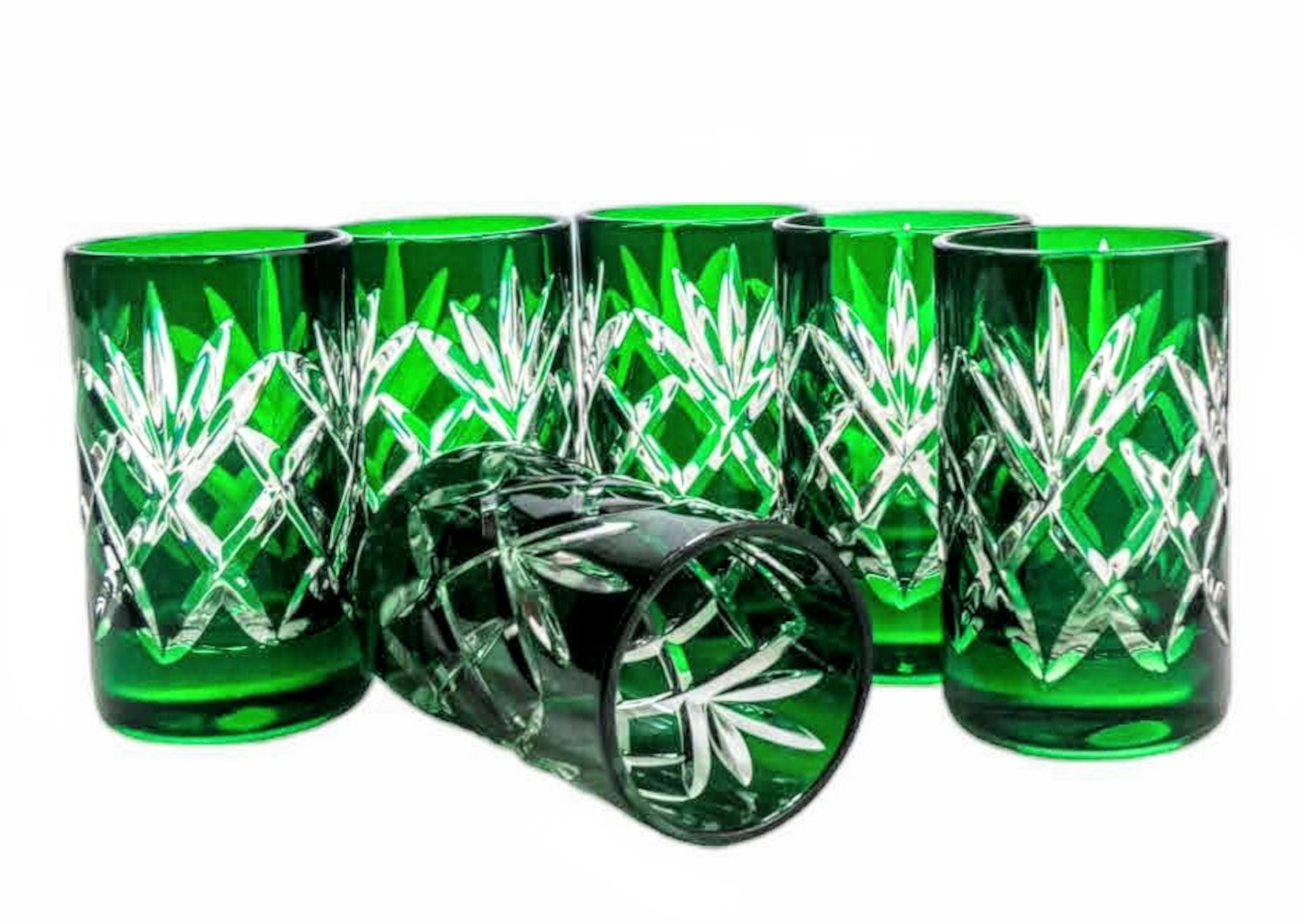 Smaragdgrüne Kristall-wodkagläser 40 Ml Ananas