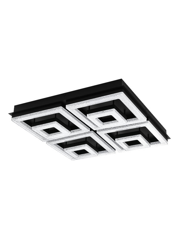 EGLO FRADELO 1 Deckenleuchte, schwarz, klar