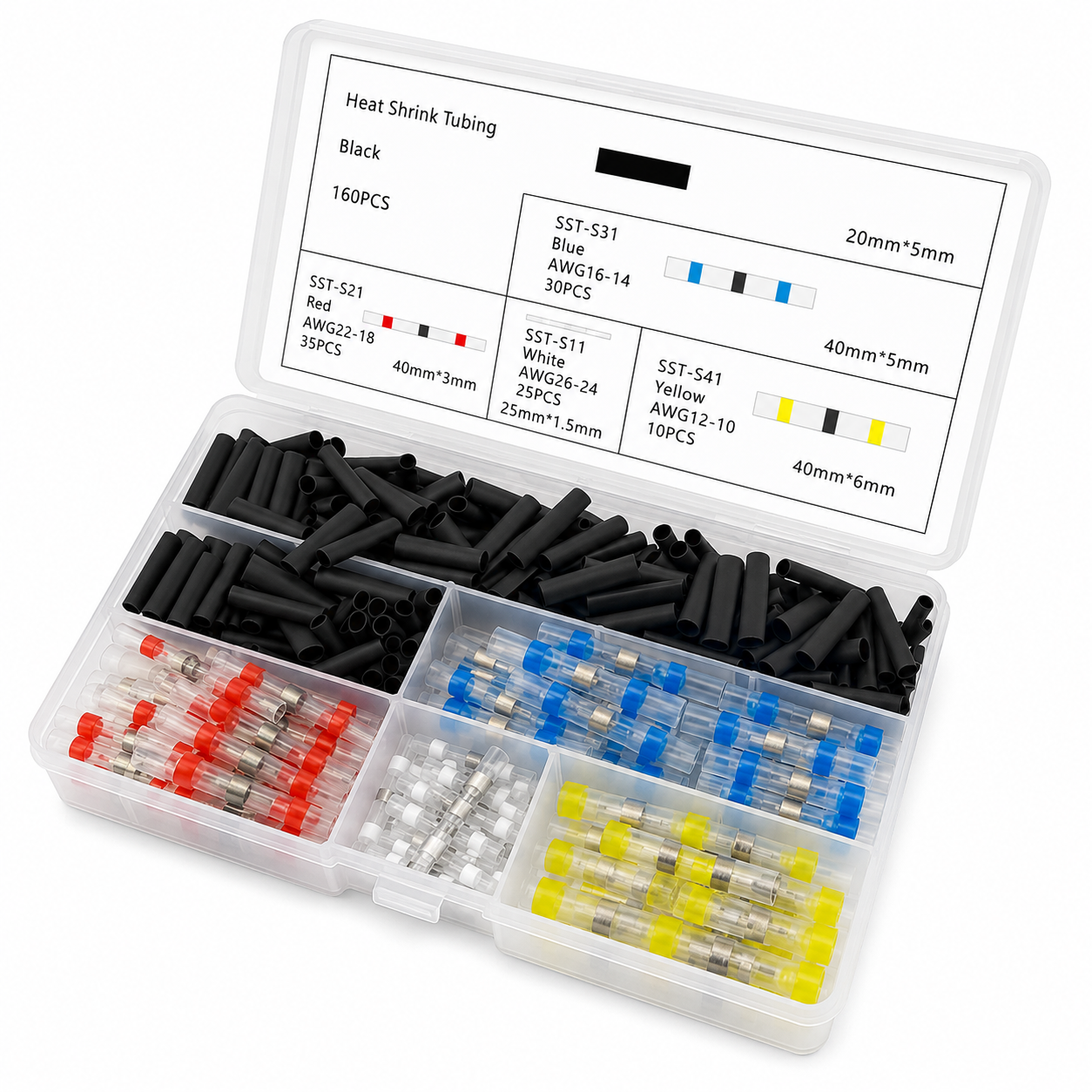 Schrumpfverbinder-set, 260 Stück, Kd12677