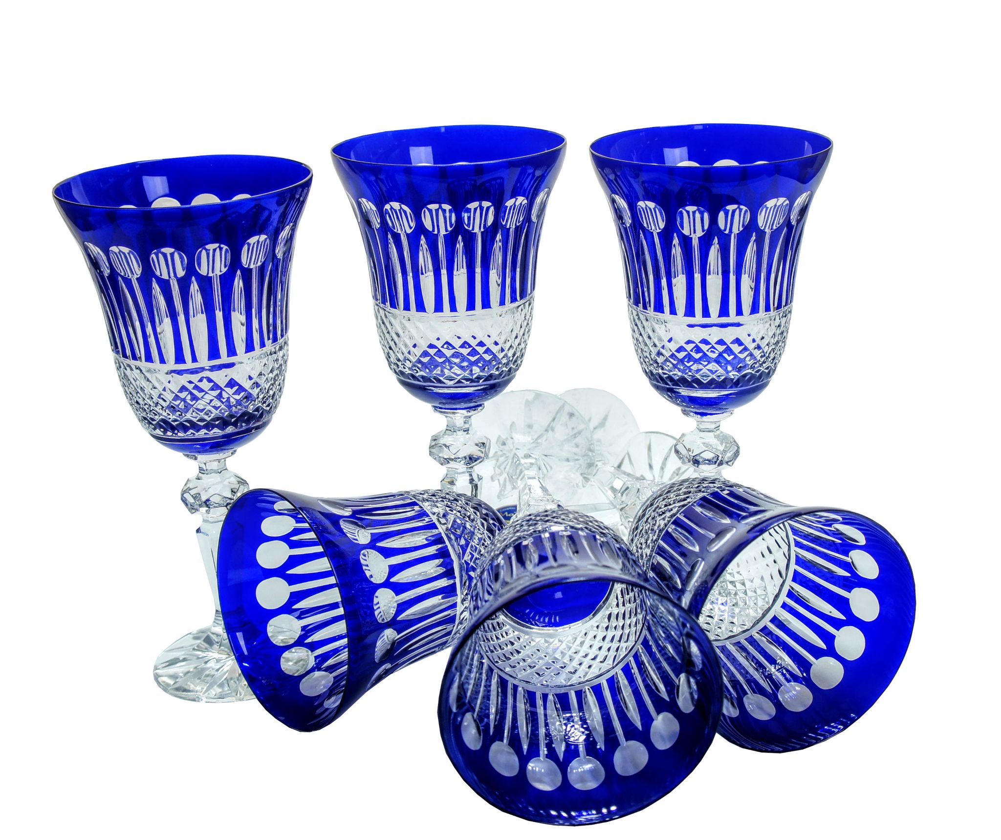 Kobaltblaue Kristall-weingläser 240 Ml Französisch