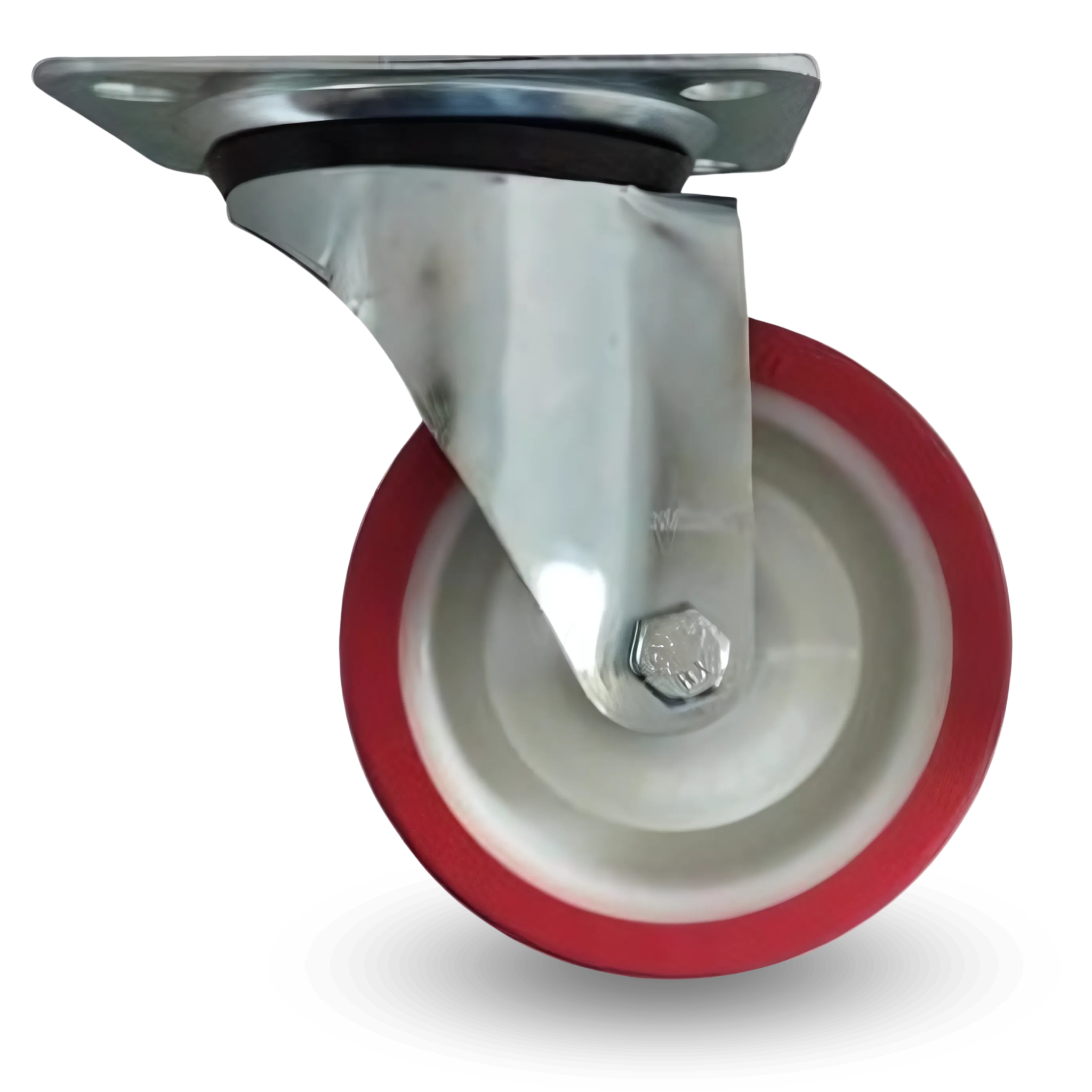 Lenkrolle, Lenkrollensatz, 100 Mm, 200 Kg, Jppu 1001 Rot, Polyurethan