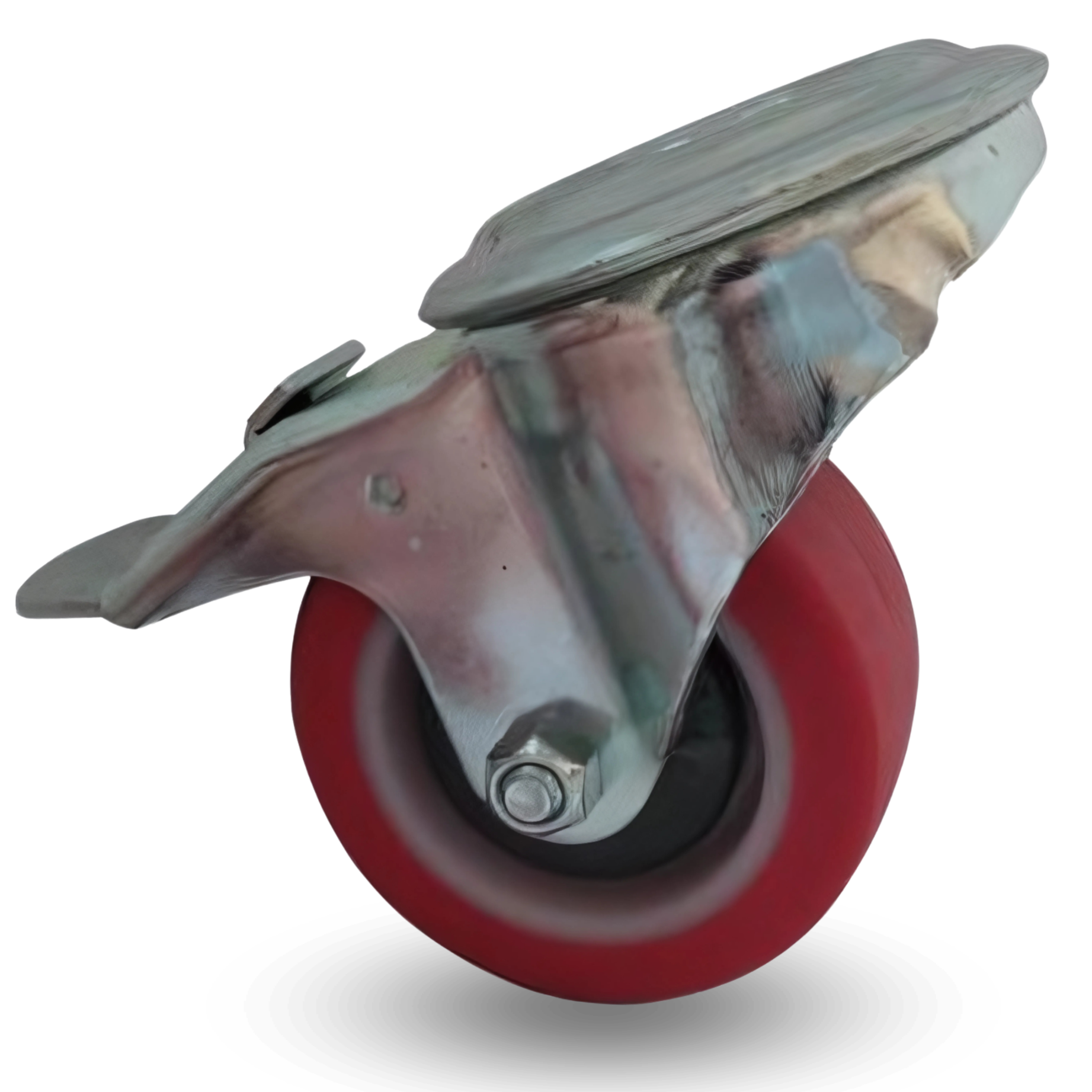 Schwenkrad, Radsatz, Bremse, 80 Mm, 150 Kg, Bppu, 0805, Rot, Polyurethan